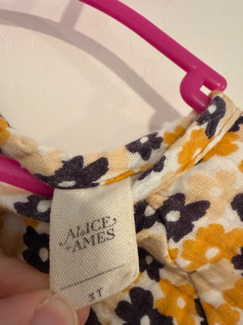 Alice + Ames 3T Girls Yellow Floral cotton Dress | boho toddler dress - Picture 6 of 7